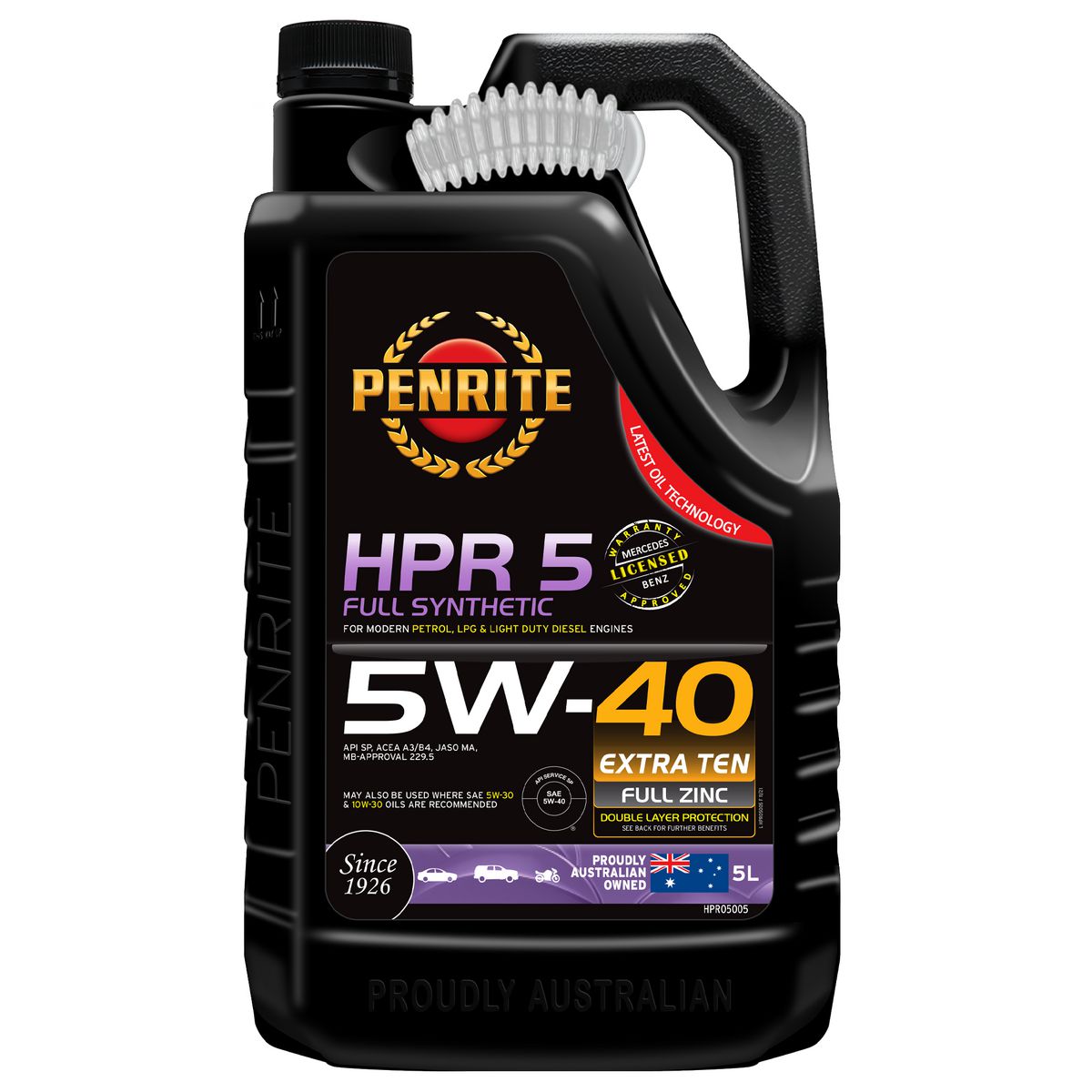 Penrite HPR 5 SAE 5W-40 Engine Oil 5L