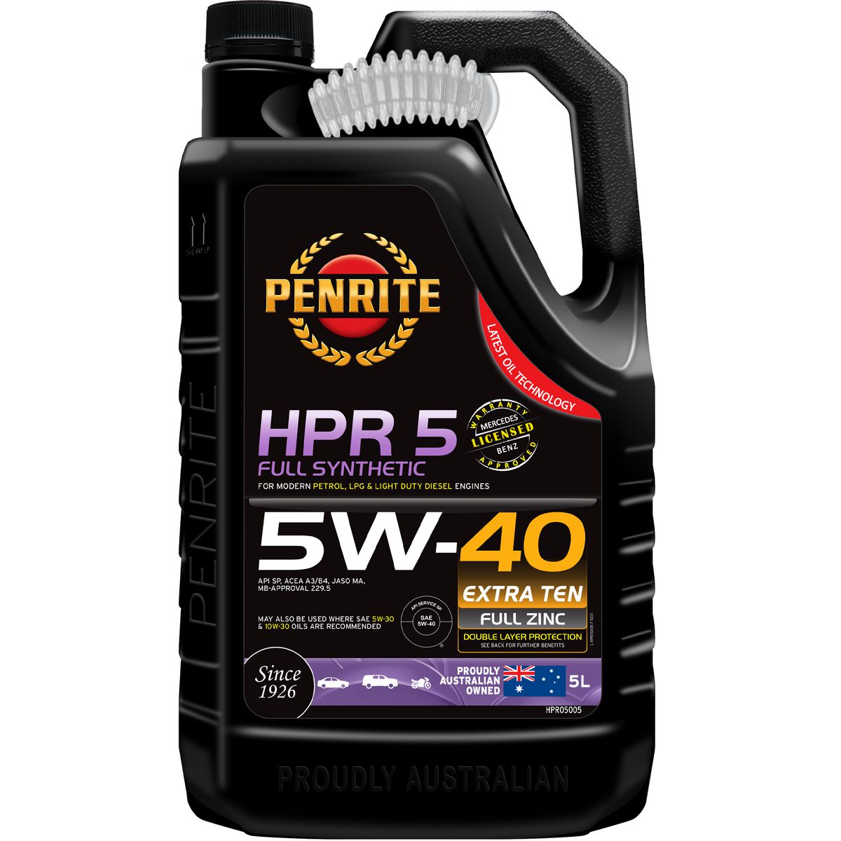 Penrite HPR 5 SAE 5W-40 Engine Oil 5L