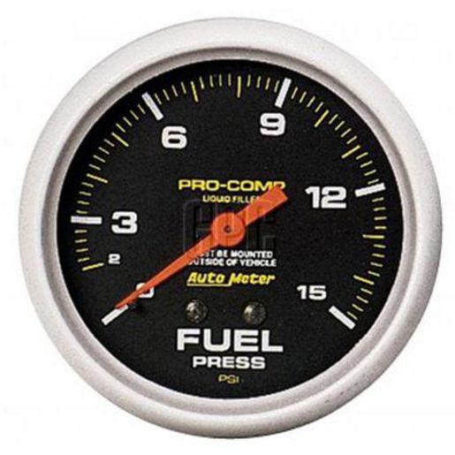Autometer Pro-Comp 2-5/8in Fuel Pressure Gauge 0-15 PSI Liquid Filled Mechanical AU5411