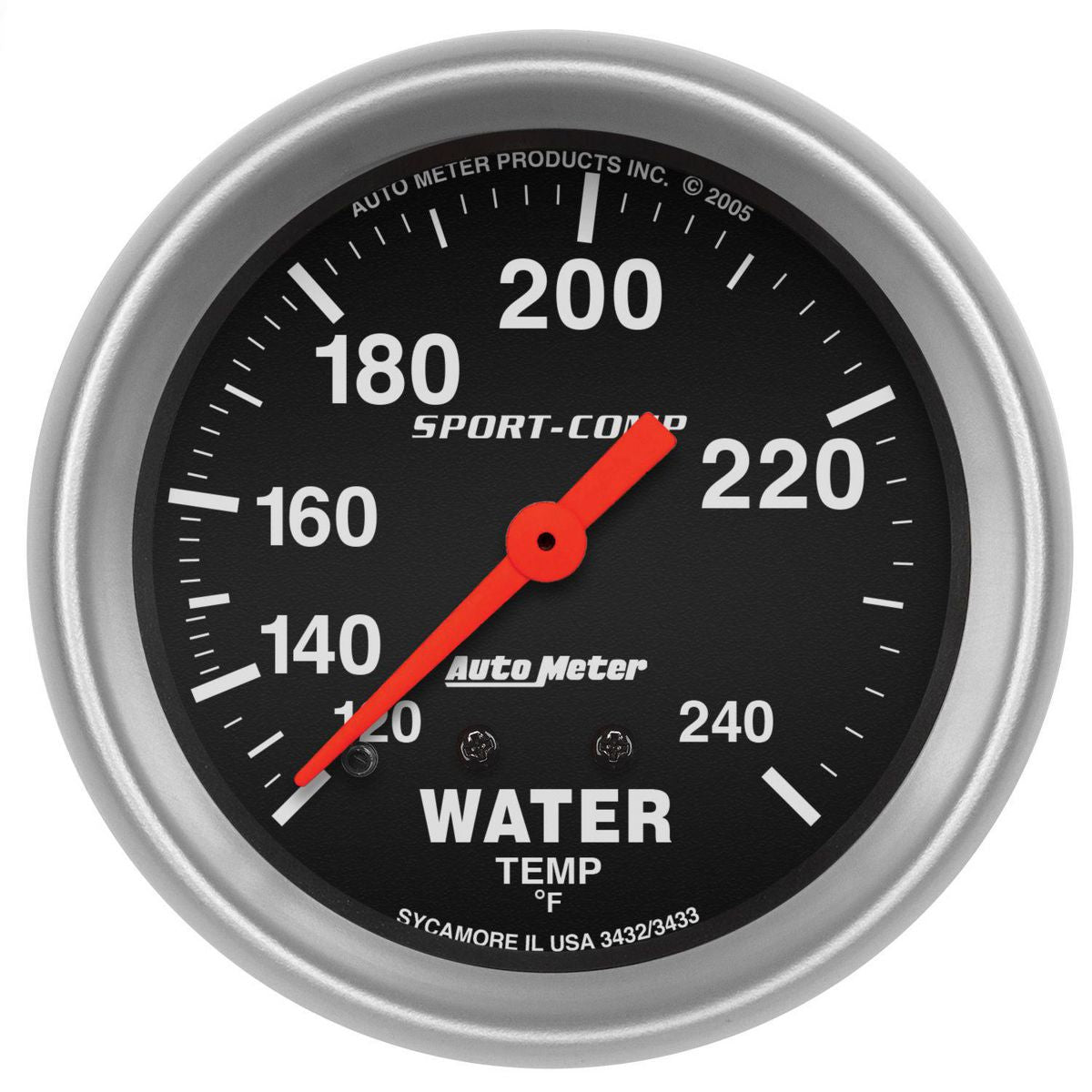 Autometer Sport-Comp 2-5/8in Water Temp Gauge 120-240F Mechanical AU3432