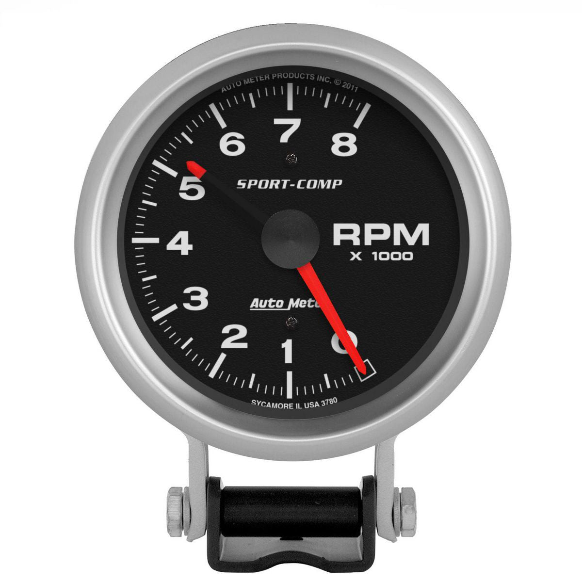Autometer Sport-Comp 3-3/4in Tacho Gauge 8,000rpm Pedestal Mount w/Adjustable Pointer AU3780