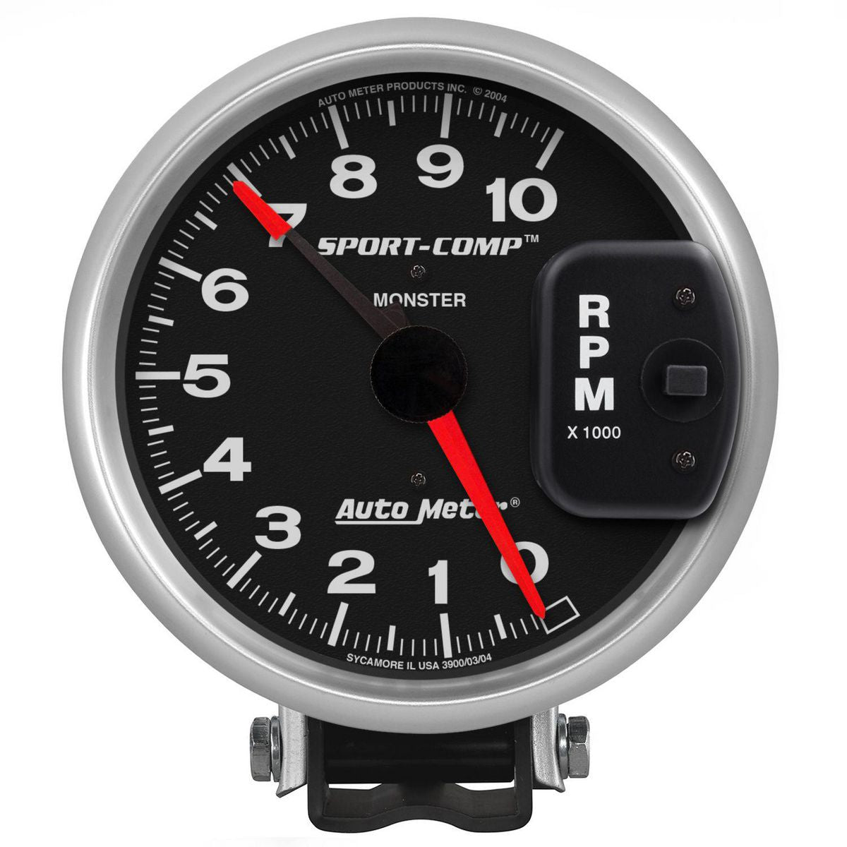 Autometer Sport-Comp 5in Tacho Gauge 10,000rpm Pedestal Mount w/Adjustable Pointer AU3900