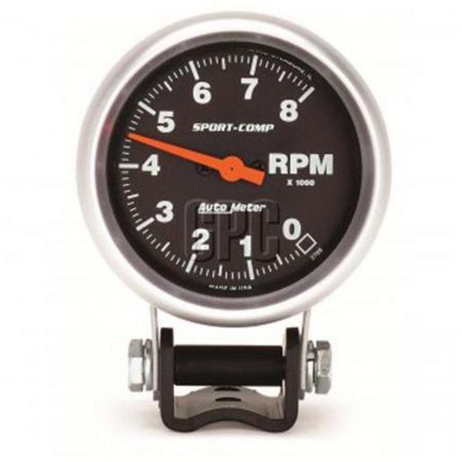 Autometer Sport-Comp 2-5/8in Tacho Gauge 8,000rpm Pedestal Mount AU3708