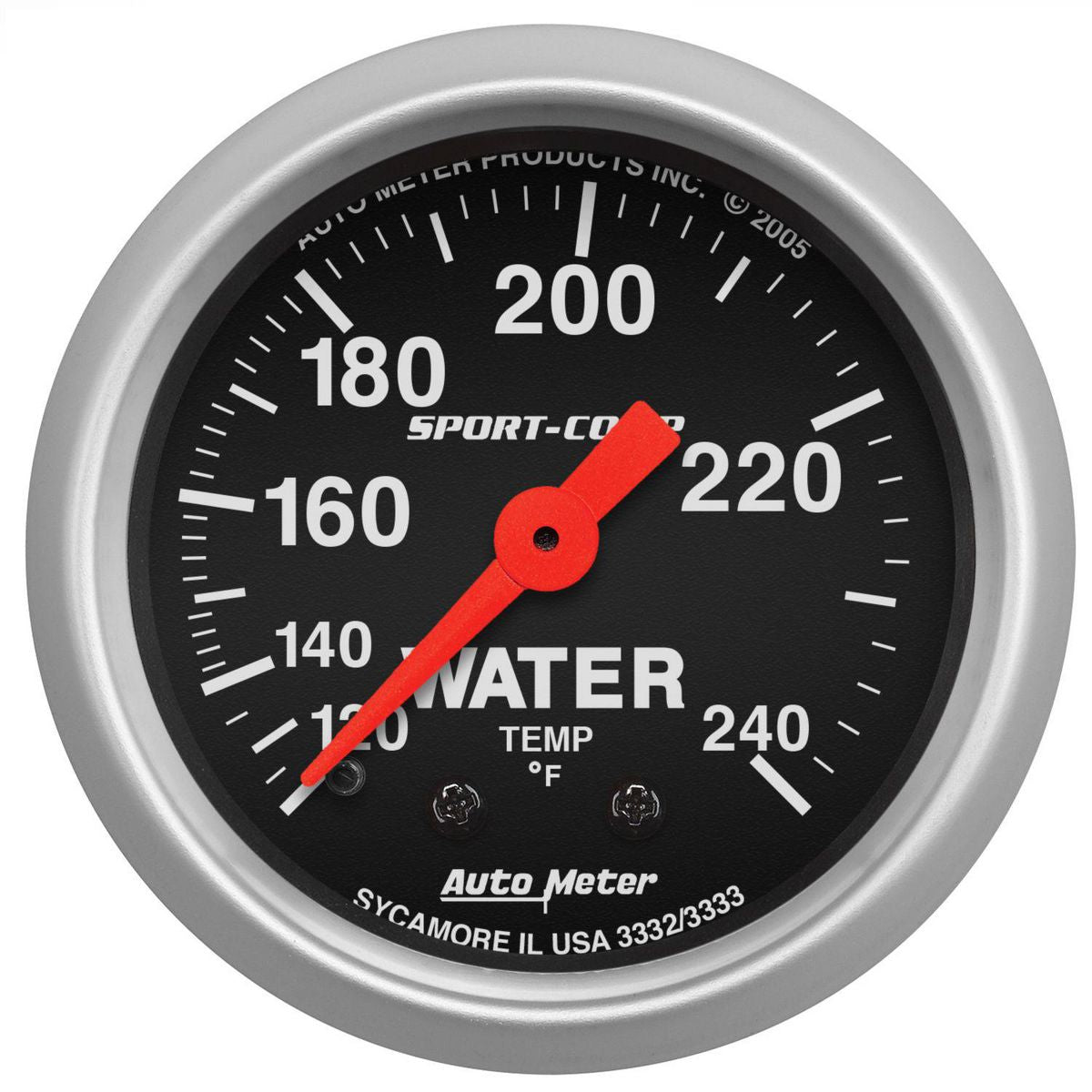 Autometer Sport-Comp 2-1/16in Water Temp Gauge 120-240F Mechanical AU3332