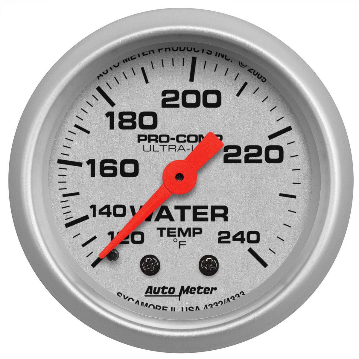 Autometer Ultra-Lite 2-1/16in Water Temp Gauge 120-240F Mechanical AU4332