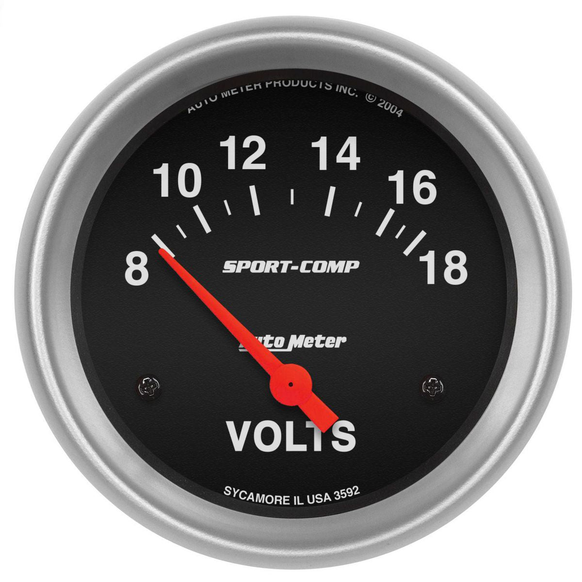 Autometer Sport-Comp 2-5/8in Volt Meter Gauge 8-18 Volts Short Sweep Electric AU3592