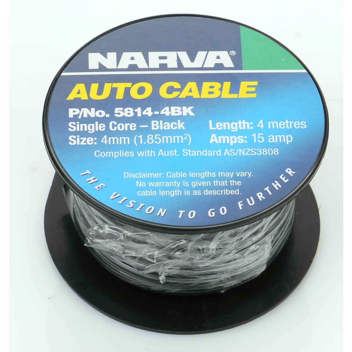 Narva Auto Cable 15A 4mm x 4m Black 5814-4BK