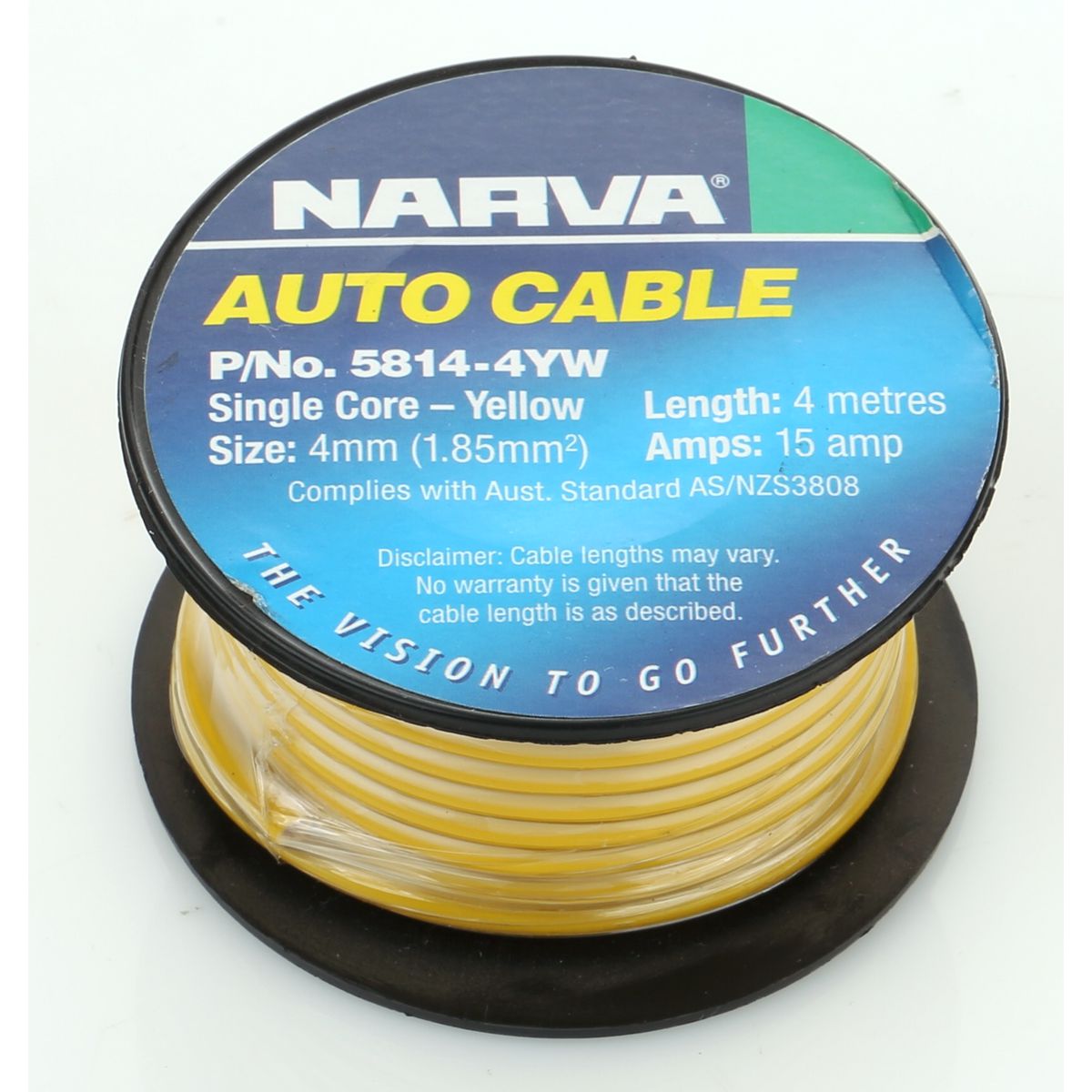Narva Auto Cable 15A 4mm x 4m Yellow 5814-4YW
