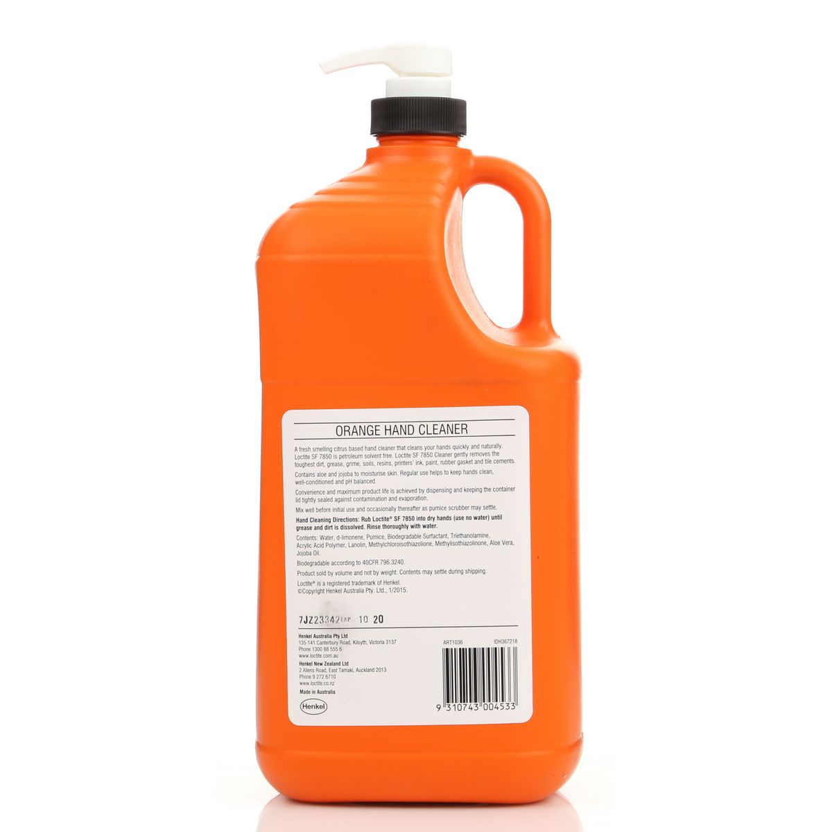 Loctite Sf 7850 Yukoff Orange Hand Cleaner 4ltr 367218