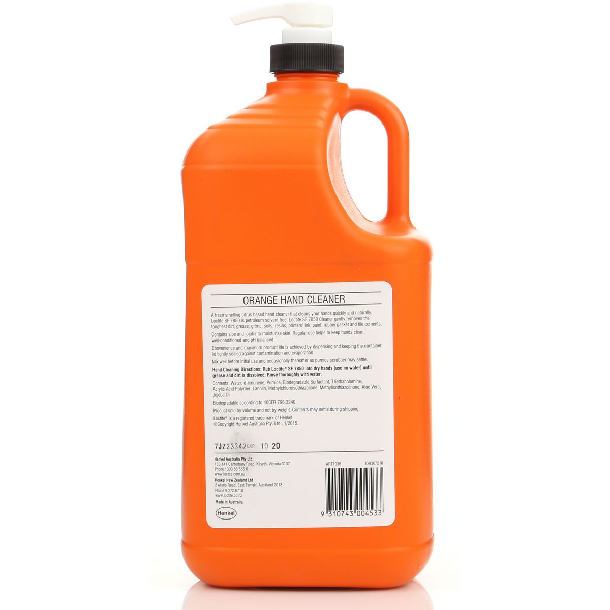 Loctite Sf 7850 Yukoff Orange Hand Cleaner 4ltr 367218