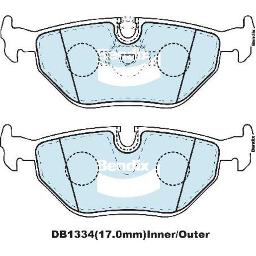 Bendix EURO Brake Pad Set Rear DB1334 EURO+
