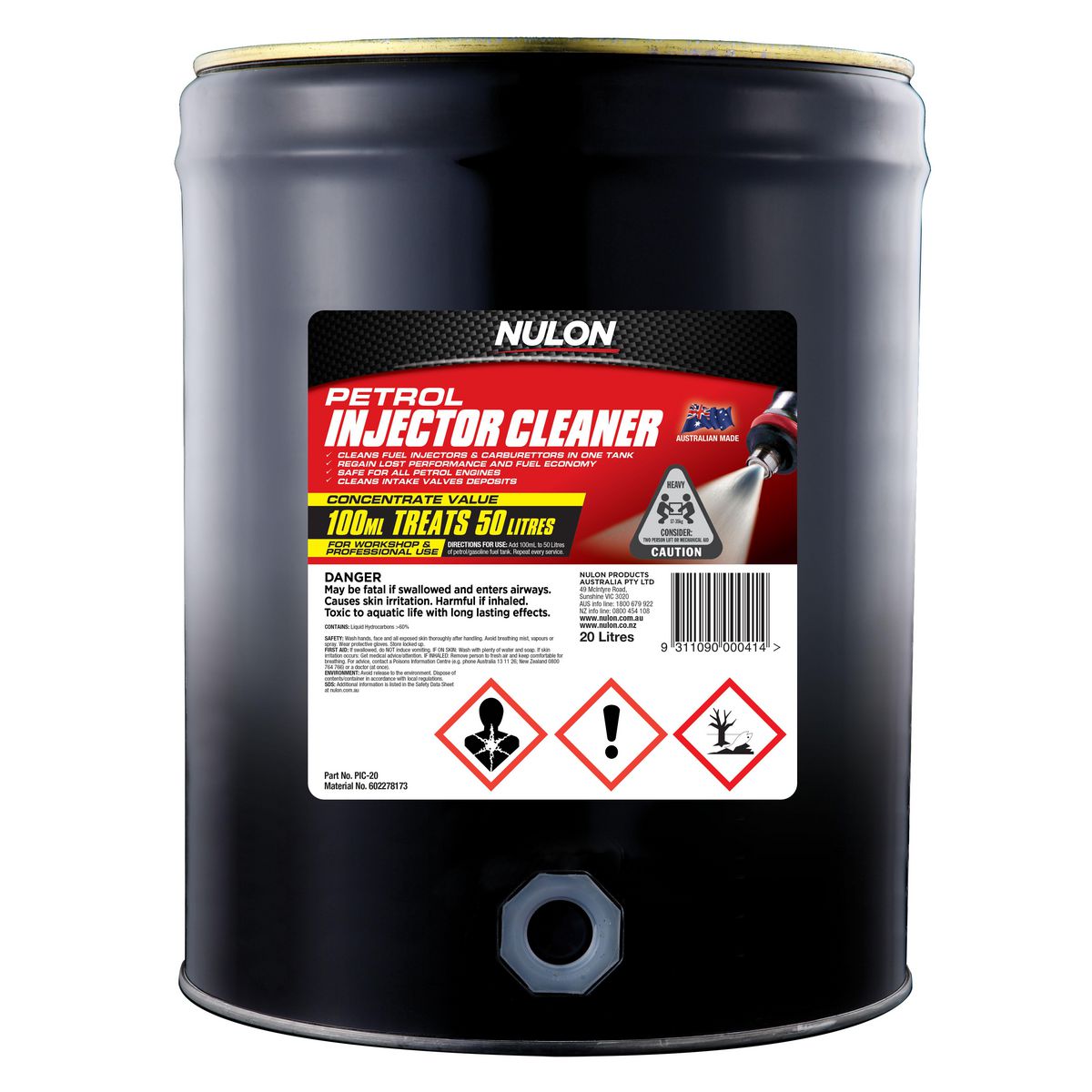 Nulon Petrol Injector Cleaner 20L PIC-20