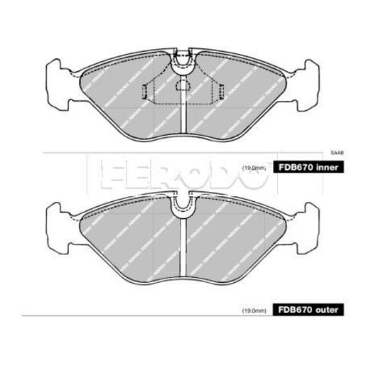 Ferodo Brake Pad Set FDB670A