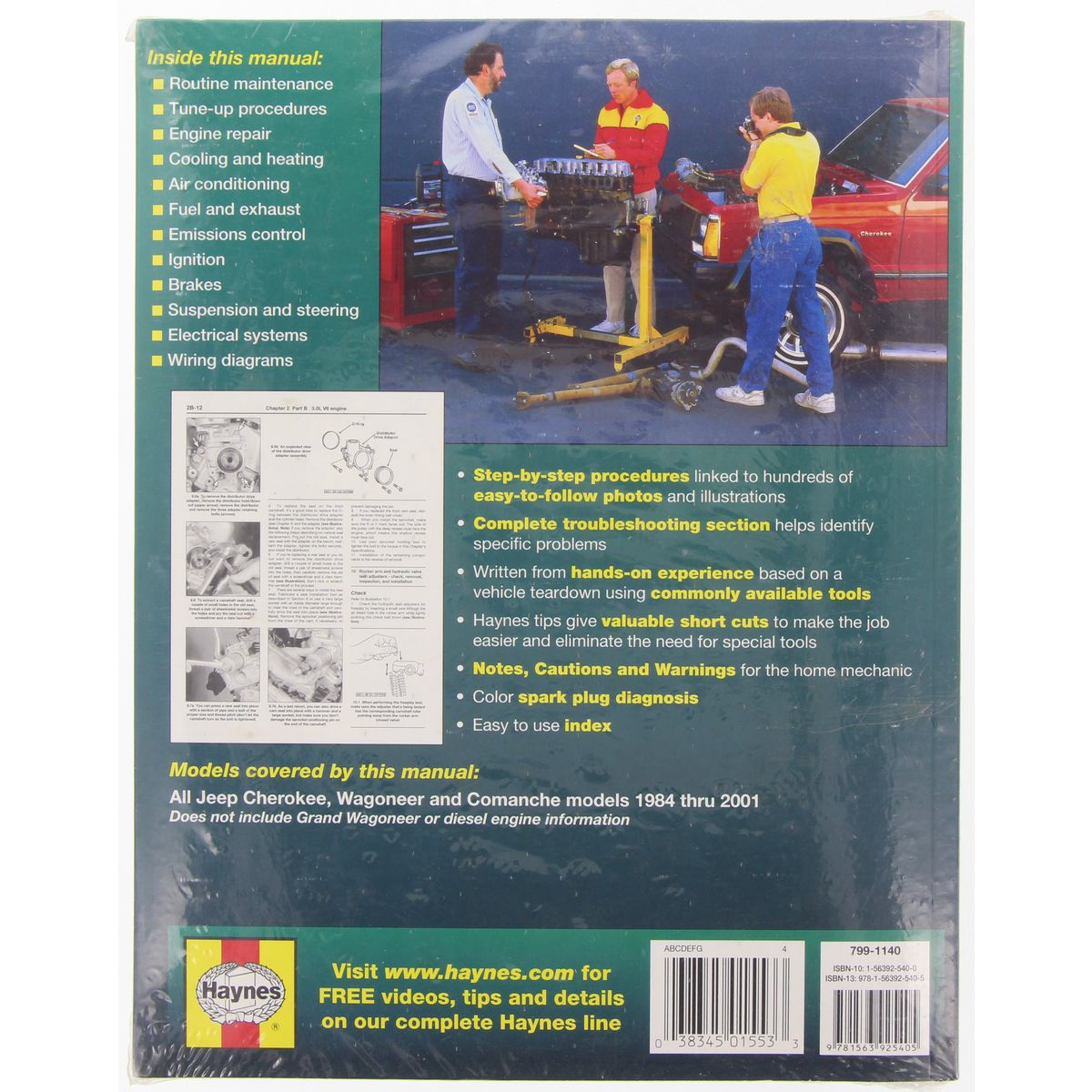 Haynes Owner's Workshop Manual - Jeep Cherokee 1984-1997 50010