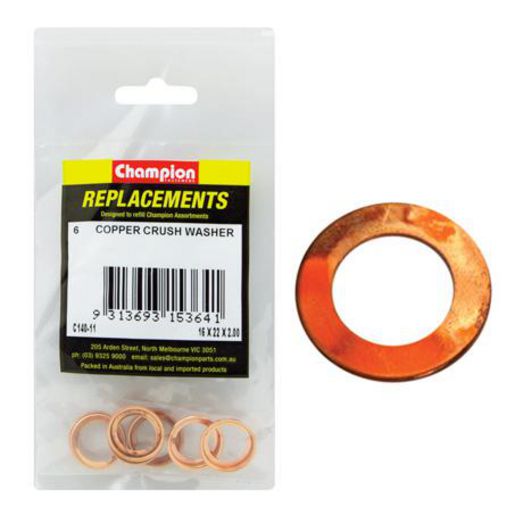 Champion Copper Crush Washer M16 x 22mm 6Pk C140-11