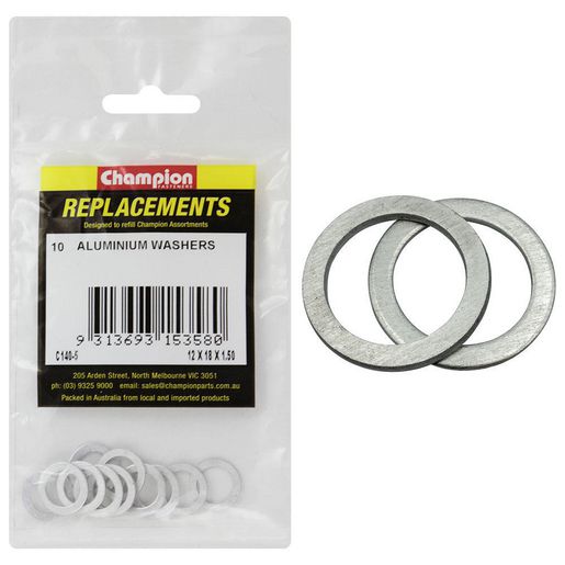 Champion Fasteners Flat Aluminum M12 X 18 X 1.5mm Washer C140-5