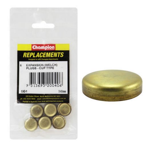 Champion Fasteners Welch Plug Cup Brass 25mm C43-3
