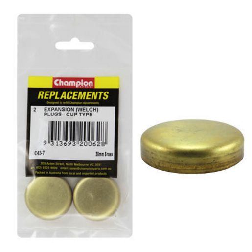 Champion Fasteners Welch Plug Cup Brass 38mm C43-7