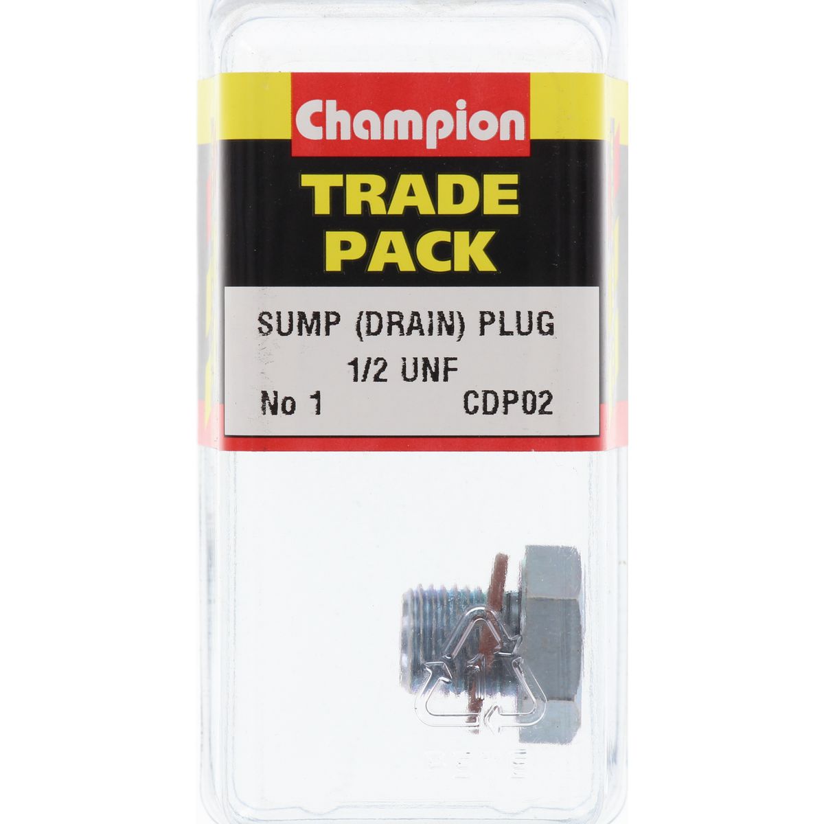 Champion Fasteners Drain Plug No.1 1/2In Unf CDP02