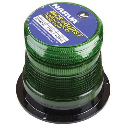 Narva Beacon Strobe Light Green 12-89V Permanent Mount 85350G