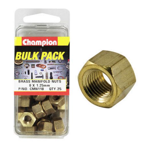 Champion Brass Nut Manifold M8 x 1.25mm 25Pk CMN118