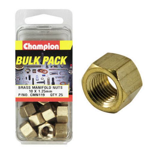 Champion Brass Nut Manifold M10 x 1.25mm 25Pk CMN119