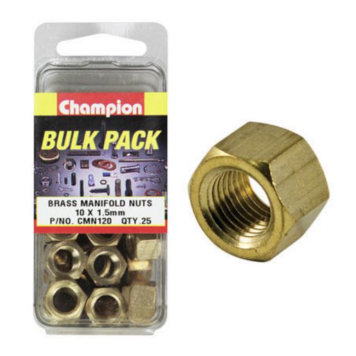 Champion Brass Nut Manifold M10 x 1.5mm 25Pk CMN120