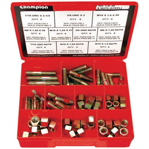 Champion Fasteners Manifold Stud  & Nut Assortment CA96