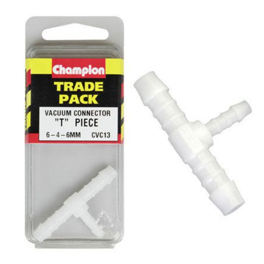 Champion Fasteners Hose Fitting Reducing T Piece Plastic 6 4 6mm CVC13