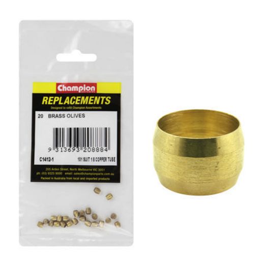 Champion Fasteners Compression Sleeve Brass 1/8in Suits Copper Tube C1412-1