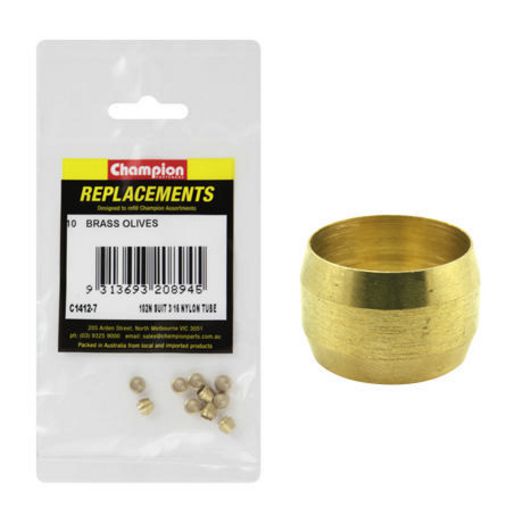 Champion Fasteners Compression SleEVe Brass 3/16In Suits Nylon Tube C1412-7