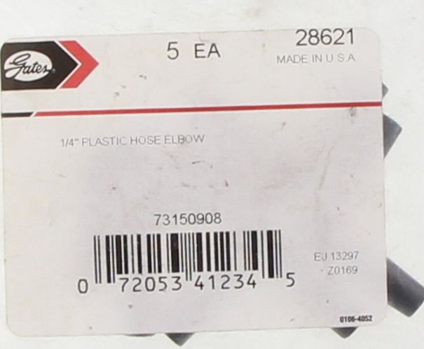 Gates Heater Hose Elbow Conn. 1/4In 6mm 28621