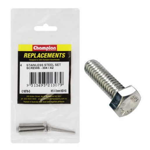Champion Fasteners Hex Set Screw Stainless Steel M5 x 35mm 304/A2 C1870-3