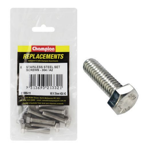 Champion Fasteners Hex Set Screw Stainless Steel M8 x 35mm 304/A2 C1880-11