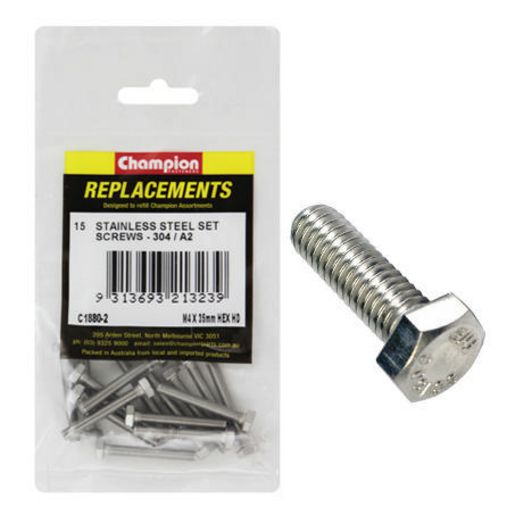 Champion Fasteners Hex Set Screw Stainless Steel M4 x 35mm 304/A2 C1880-2