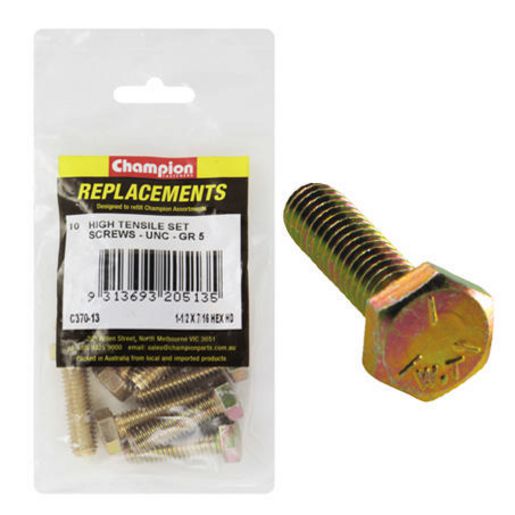 Champion Fasteners Hex Set Screw High Tensile 7/16in x 1 1/2in UNC Grade 5 C370-13