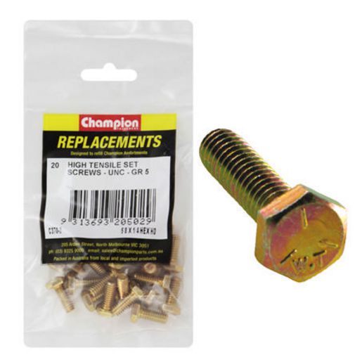 Champion Hex Screw Set HT 1/4″ x 5/8″ UNC 20Pk C370-2