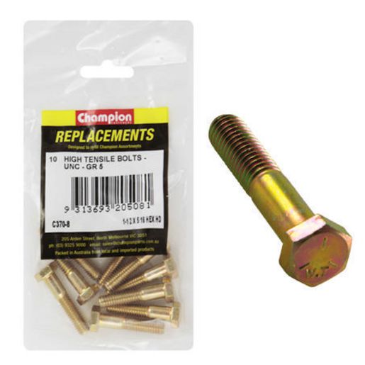 Champion Fasteners Hex Bolt High Tensile 5/16in x 1 1/2in UNC Grade 5 C370-8