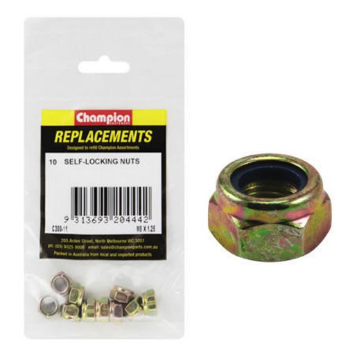 Champion Fasteners Hex Nut Self Locking Nylon Insert M8 x 1.25mm C300-11