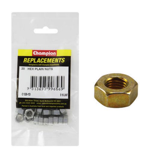 Champion Fasteners Hex Plain Nut 5/16in UNF Class 5 C120-13