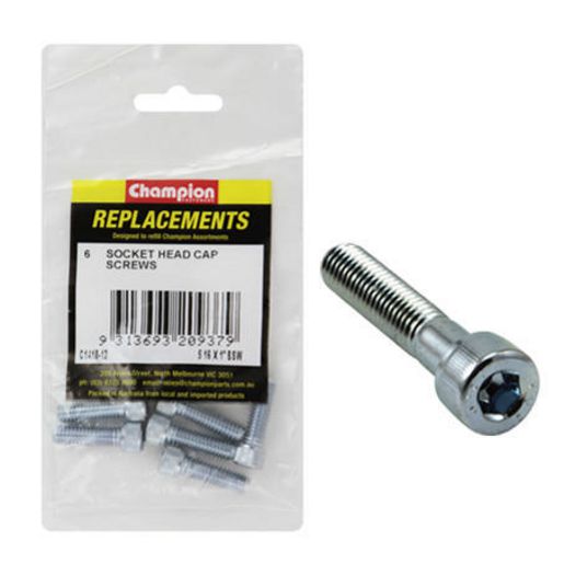 Champion Fasteners Socket Head Cap Screw High Tensile BSW 5/16in x 1in Zinc Plated C1418-12