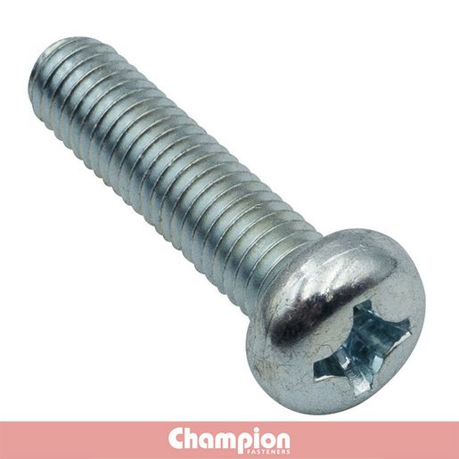 Champion Zinc Machine Screw Panhead Phillips M5 x 16mm 100Pk CMS14