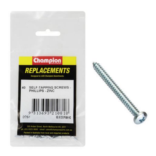 Champion Fasteners Self TaPPEr Screw Pan Phillips 3.5 X 9.5mm Zinc Plated C1710-1