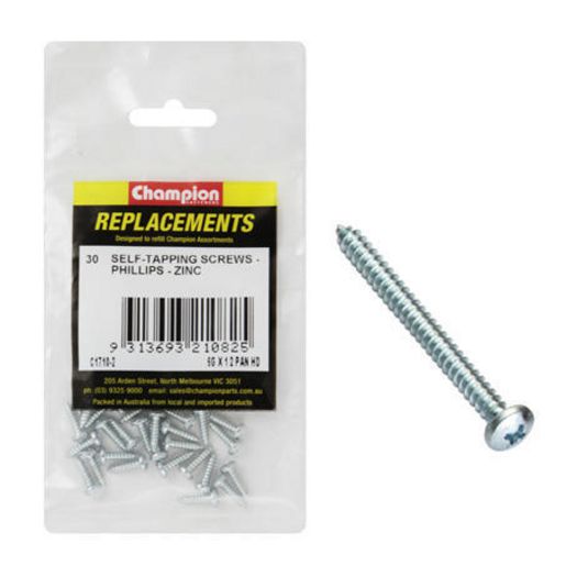 Champion Fasteners Self Tapper Screw Pan Phillips 3.5 x 13mm Zinc Plated C1710-2