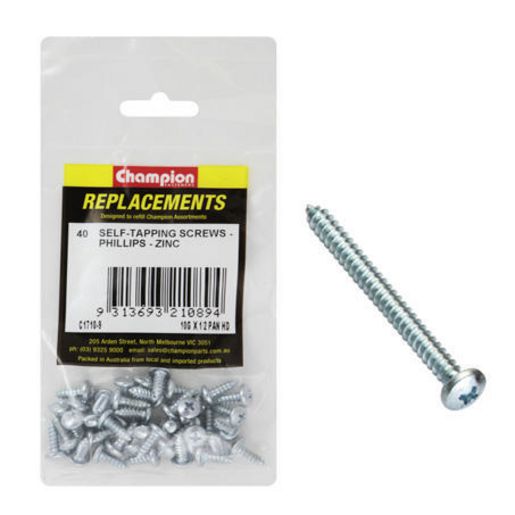 Champion Screw Self Tapp Panhead Phillips 4.8 x 19mm 40Pk C1710-9
