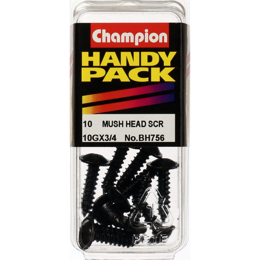 Champion Fasteners Self TaPPEr Screw Mush Phillips 4.8 X 19mm Black BH756