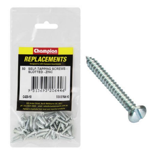 Champion Fasteners Self Tapper Screw Pan Slot 4.2 x 16mm Zinc Plated C420-10
