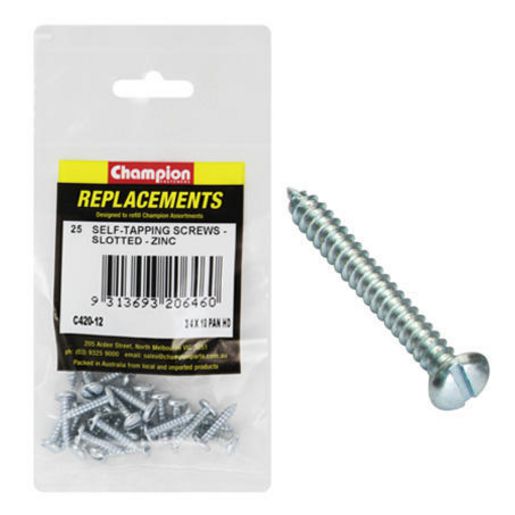 Champion Fasteners Self Tapper Screw Pan Combo 4.8 x 19mm Zinc Plated C420-12