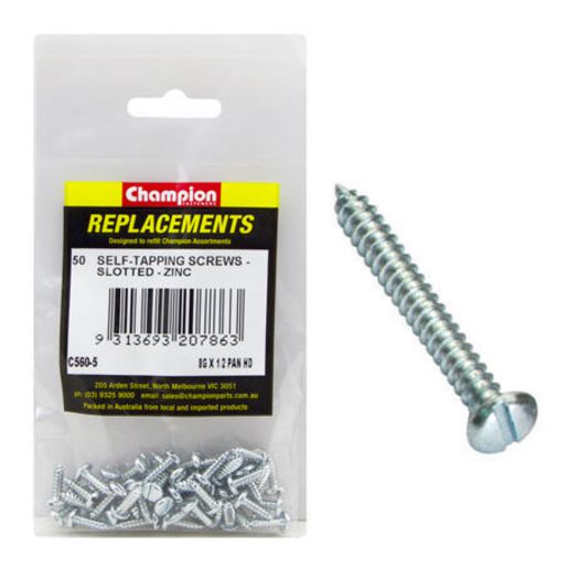 Champion Fasteners Self Tapper Screw Pan Slot 4.2 x 13mm Zinc Plated C560-5