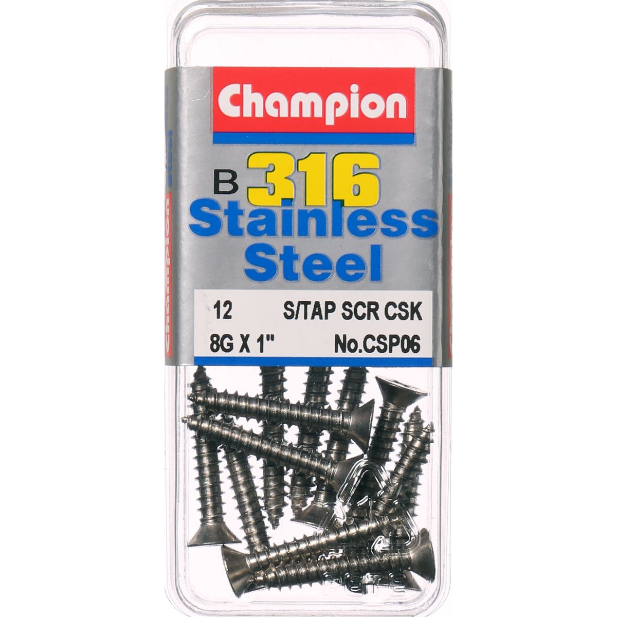 Champion Fasteners Self TaPPEr Screw Csk Phillips Stainless Steel 4.2X25mm 316/A4 CSP06